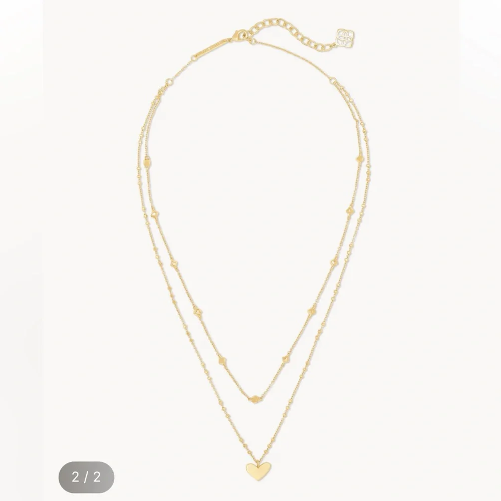 New Kendra Scott Ari Heart Multi Strand Necklace - Picture 4 of 6